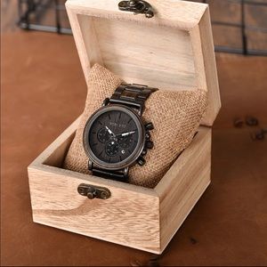 Mens Wooden Watch Wristwatches Stylish Ebony Wood